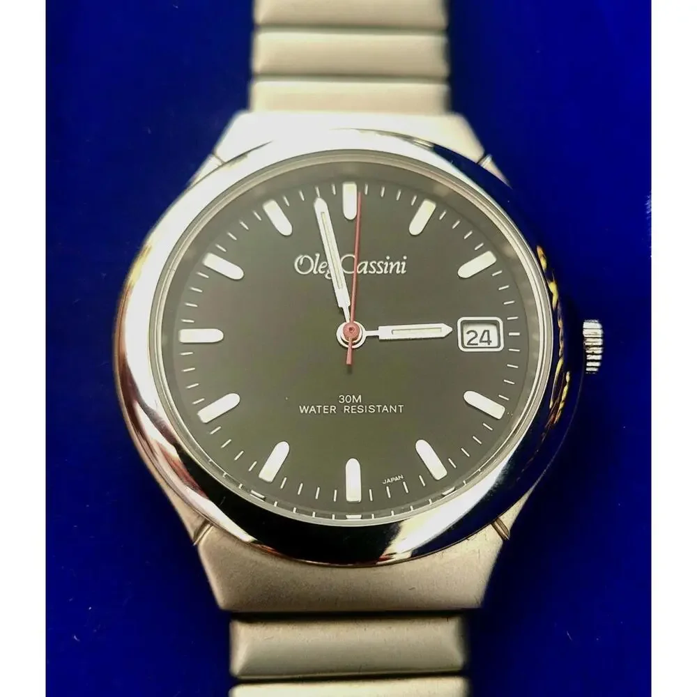 Rare Vintage Oleg Cassini Mens Designer‎ Watch New Box & Tags